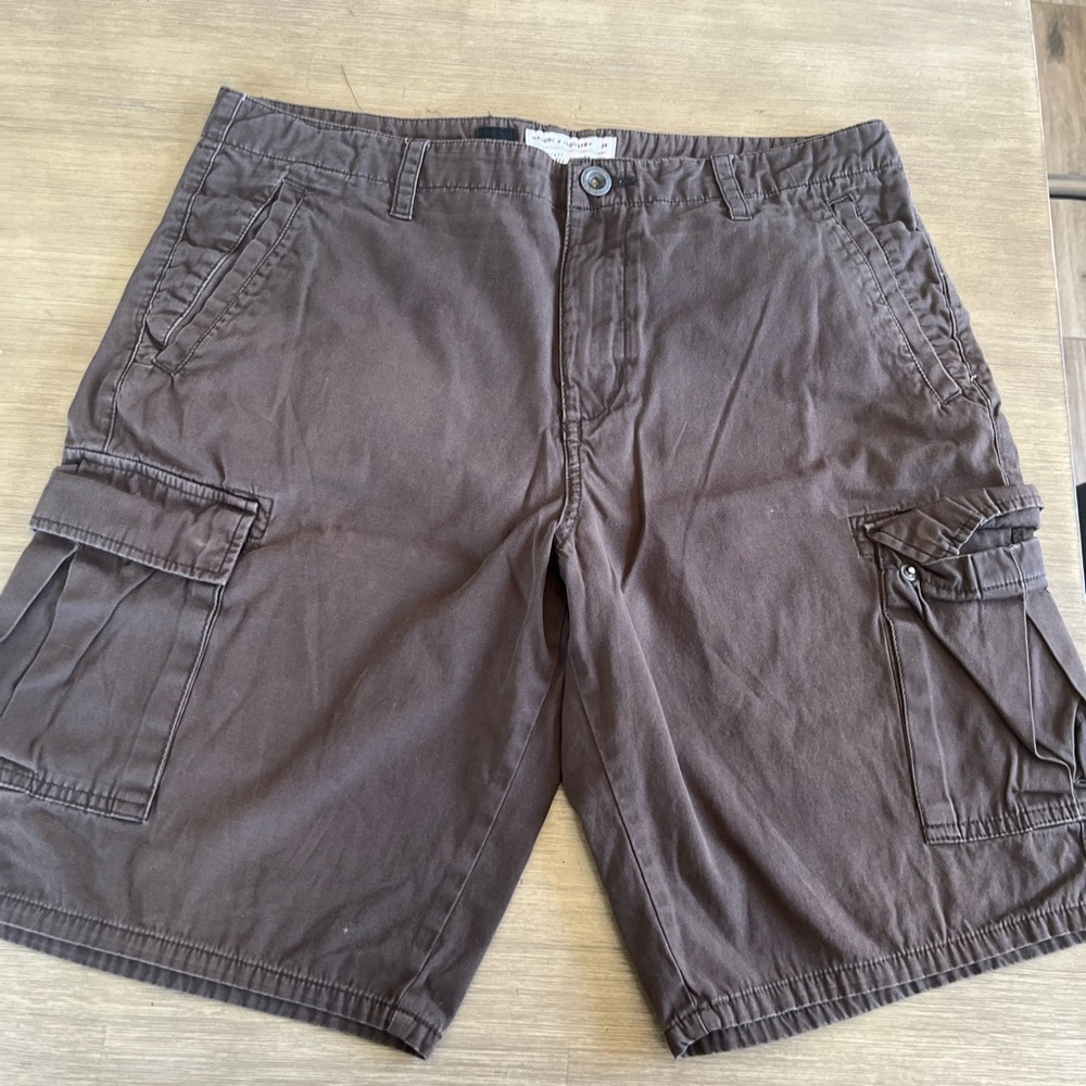 RVCA Brown Cargo Shorts with Utility Design